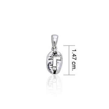 Exclamation Mark Coffee Bean Silver Pendant TP389 - Jewelry